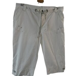 Columbia Women's Large Cropped White Pants Hiking Outdoor Beachy